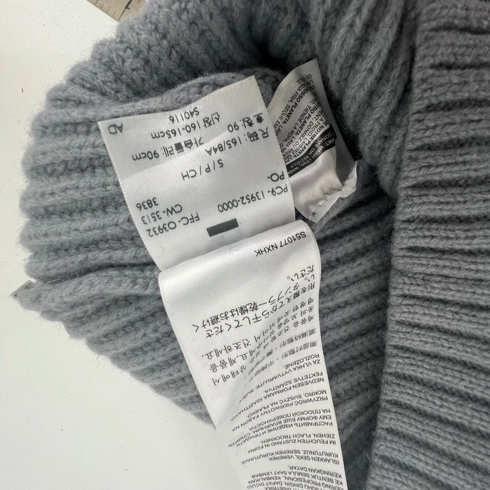 Levis Mens Wool Blend Ribbed Crewneck Sweater Navy Blue Grey Colorblock Small